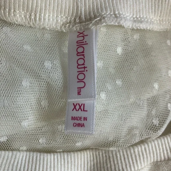 Xhilaration Ivory Sheer Polka Dot Top - Picture 8 of 10